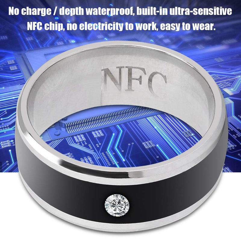 NFC Multi-Function Smart Rings Magic,Wearable Device Universal for Mobile Phone, Connecte to The Mobile Phone Function Operation and Sharing of Data(9in) 9in