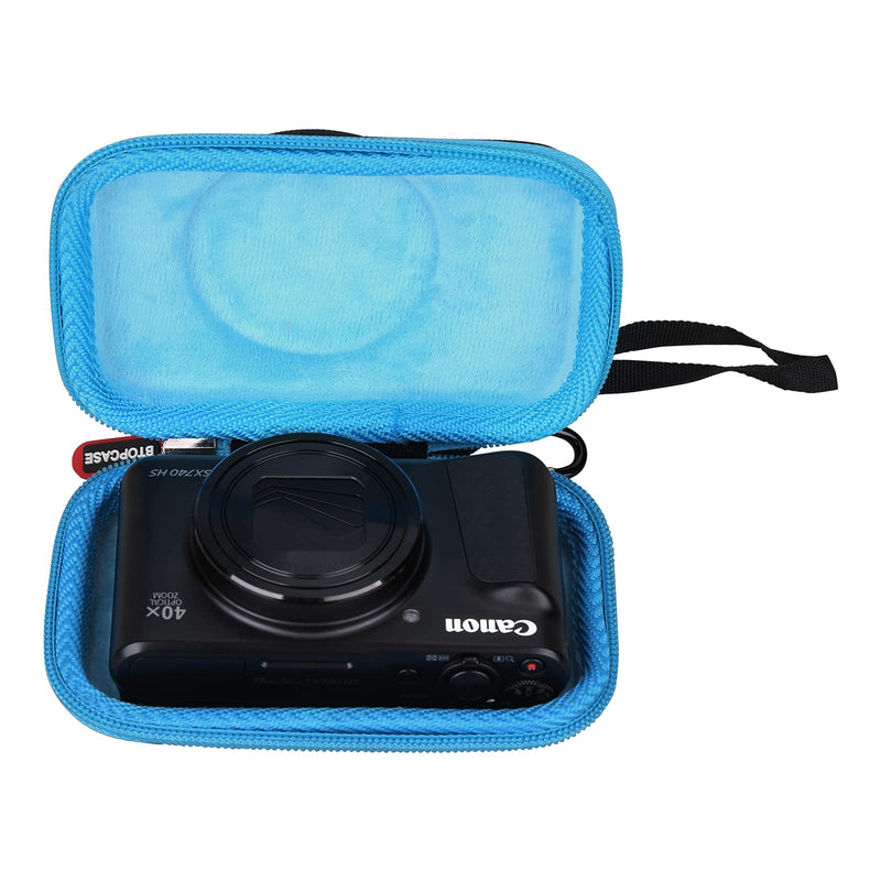 Carrying Storage Case for Sony RX100 II III IV V VA VI VII ZV-1 HX-99 / Canon PowerShot SX740 HS SX730 HS SX720 HS / G7X Mark II III Digital Camera(Case Only) (Black-Blue Inside) Black-Blue villus inside