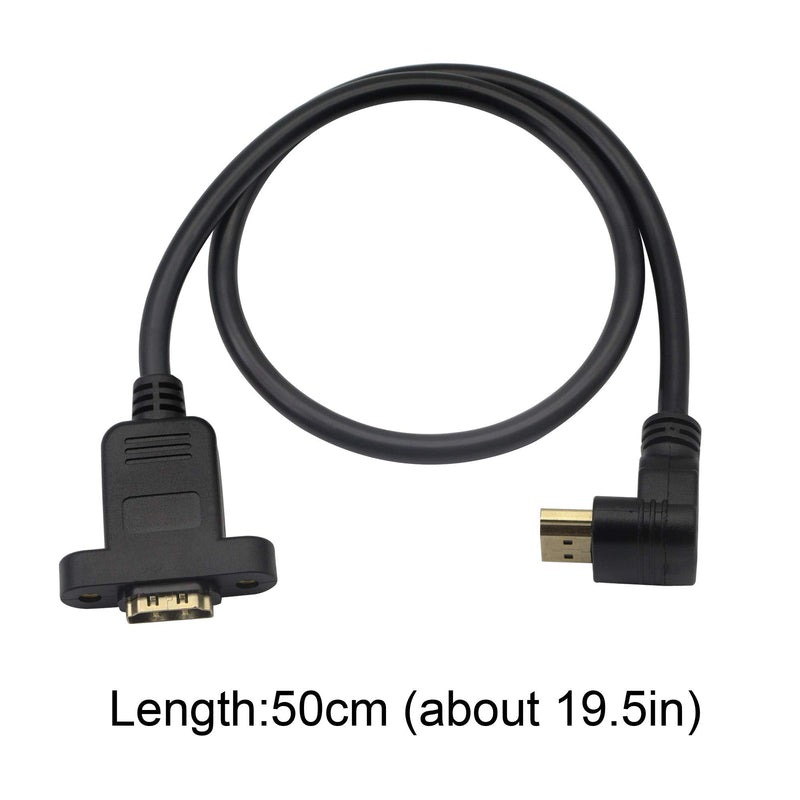 [AUSTRALIA] - HDMI Panel Mount 90 Degree Extension Cable,HDMI Femlae to 90 Degree UP Male Connector Wire, with Screw Hole Panel Mount,Support 4K 60hz 3D TV, Roku, Xbox360 eat. (Angle UP) Angle UP-0.5m 
