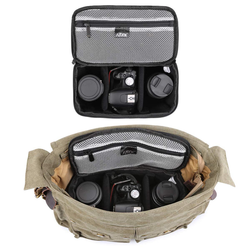 S-ZONE Water Resistant Camera Insert Bag with Sleeve Camera Case Upgraded Version 2.0 Black