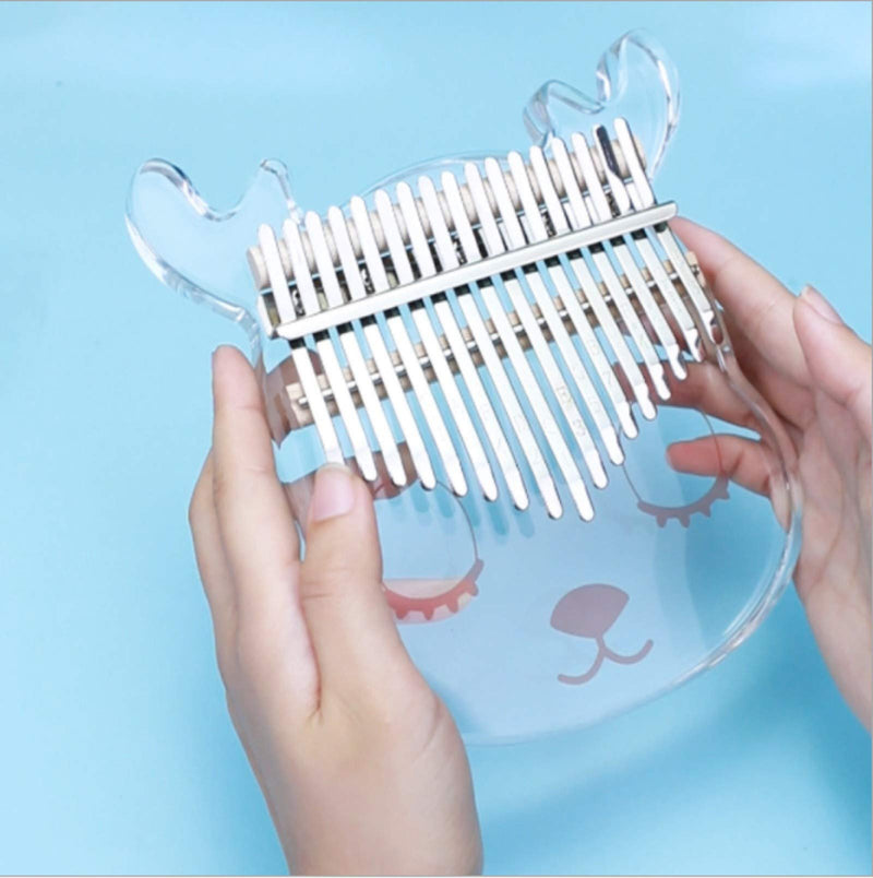 Molioon Kalimba Thumb Piano, crystal Kalimba 17 Key Kalimba With A Cute Deer face a Eva Waterproof Protective Case,tune Hammer,Gift For for kids children beginners adults Pink-bear