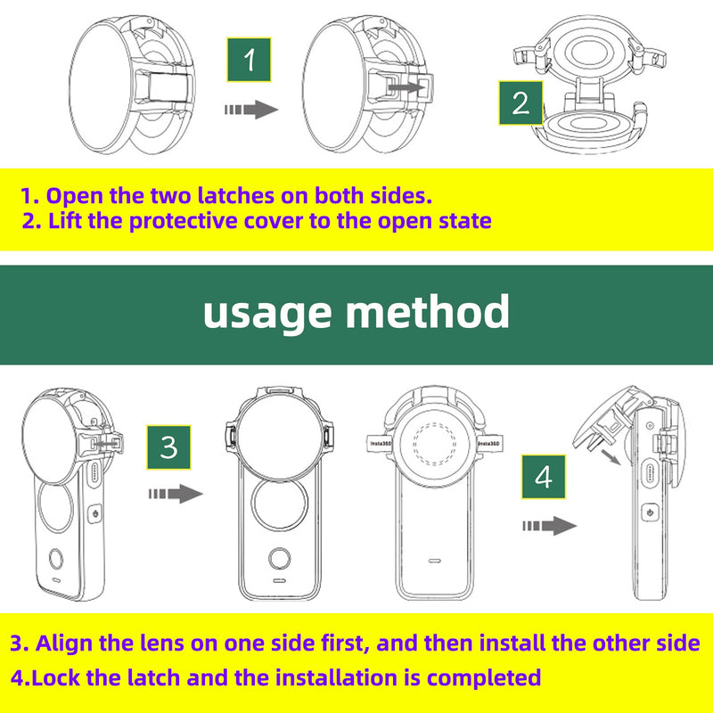 for Insta360 ONE X2 Camera Lens Protective Cover Lens Guards Waterproof(10m) Set