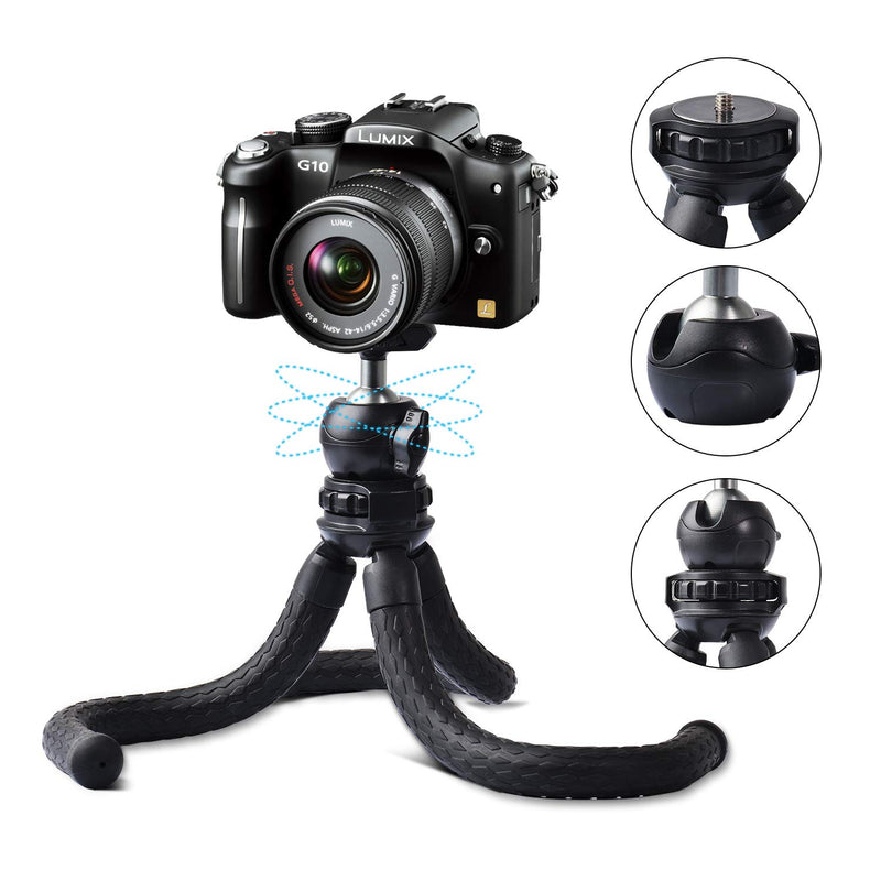 Ruittos Phone Tripod, Cell Phone Flexible Tripod Octopus with Bluetooth Camera Remote, Mobile Tripod Mount Adapter, Compatible with iPhone 11 Xs Samsung Andriod Live Streaming Vlog (Flexible Tripod)