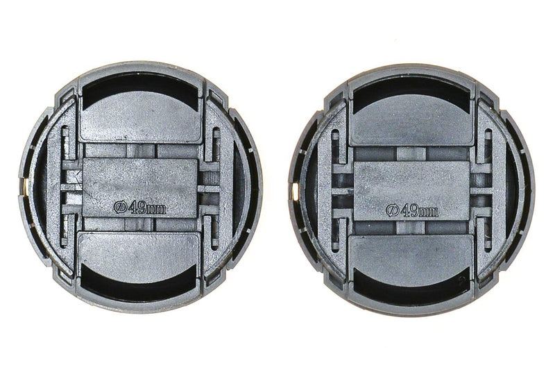 PROtastic 49Mm Lens Caps (Pack of 2) - Spring Loaded Pinch Cap Wont Fall Off. Fits Nikon, Canon, Pentax Etc. Lc-49 E-49