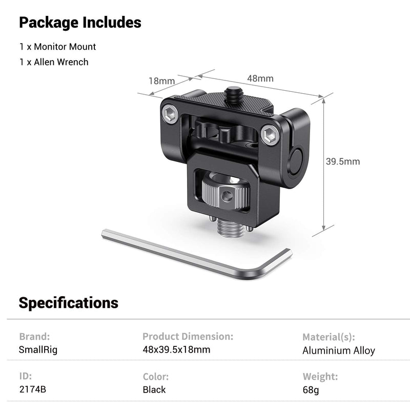 SMALLRIG Monitor Mount EVF Holder Support with Locating Pins for ARRI Standard - 2174