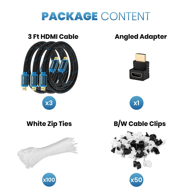[AUSTRALIA] - Maximm HDMI Cable 4K 3 Foot (3 Pack) High Speed 18Gbps 2.0 Cables HDMI 2.0 Cable 4K@60Hz HDR, 3D, 2160P, 1080P, Ethernet, HDCP 2.2, ARC Braided HDMI Cord 3Ft, 3 Pack 3 Feet 