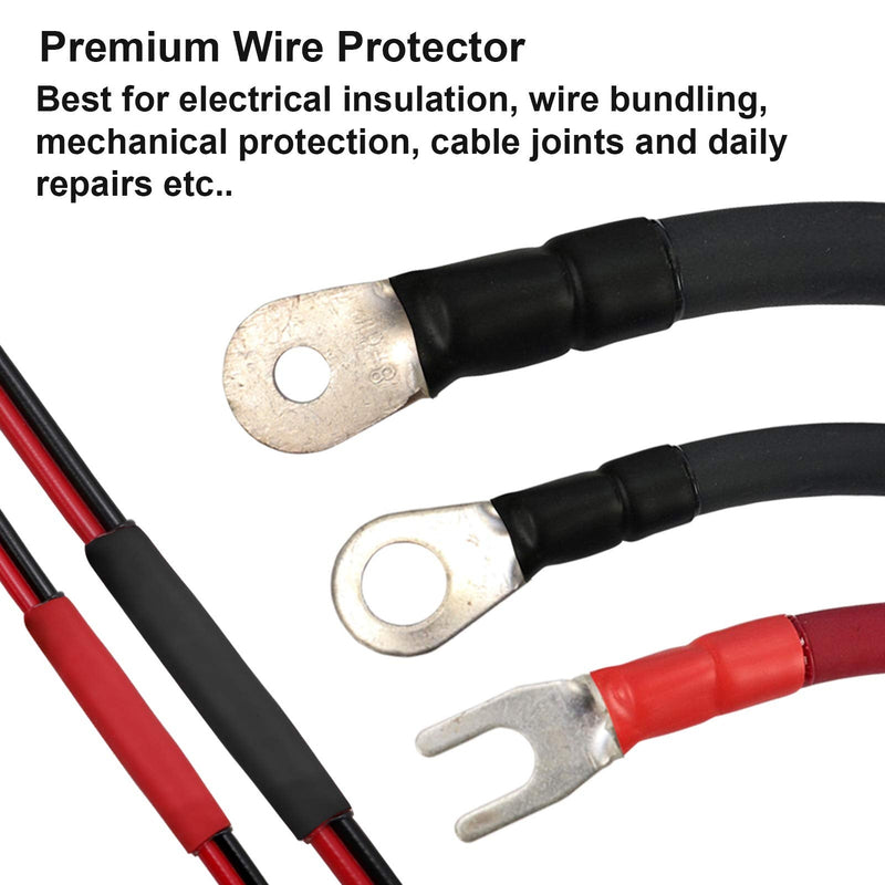 2 Pcs 1/2 inch (Diameter) Heat Shrink Tubing, 3:1 Adhesive-Lined Large Heat Wire Shrinkable Tube by MILAPEAK (4 Feet, Black & Red) 4FT (1/2", 2 Pcs)