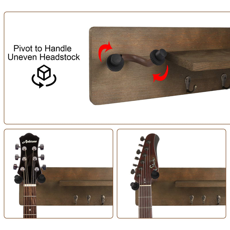 HALOVIE Guitar Stand Guitar Wall Mount Holder Wooden Guitar Hanger Rack Bracket for Bass Guitar Electric Acoustic Accessories Retro