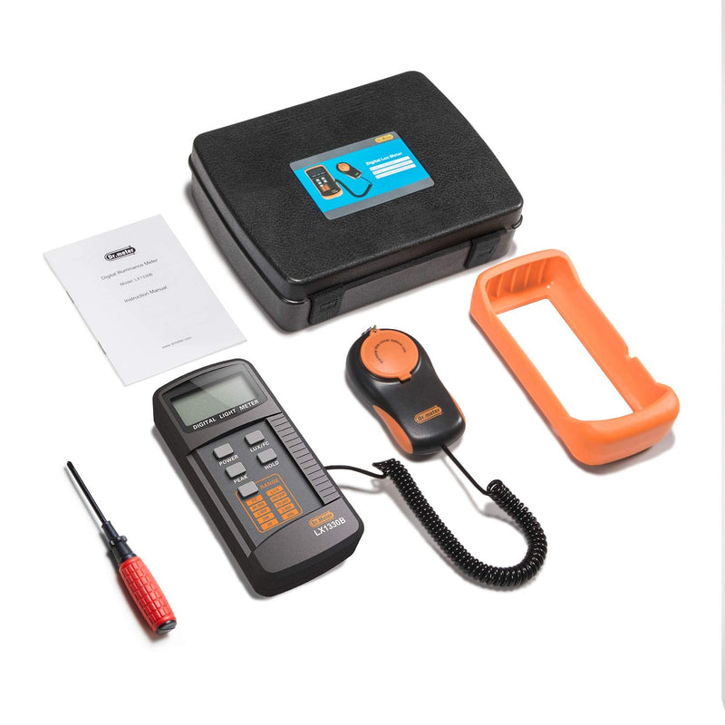 Dr.meter LX1330B Digital Illuminance Light Meter, 0-200,000 Measurement Range Lux Meter