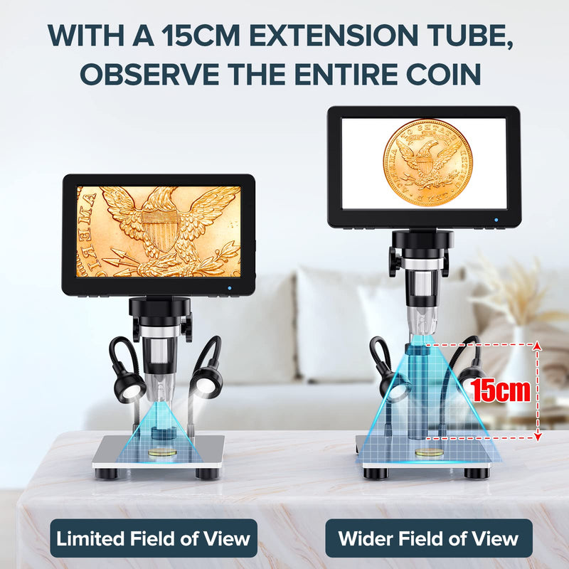 Digital Microscope Extension Tube, See Entire Coin, Extender Pole for Elikliv DM10 DM9 DM5 DM4