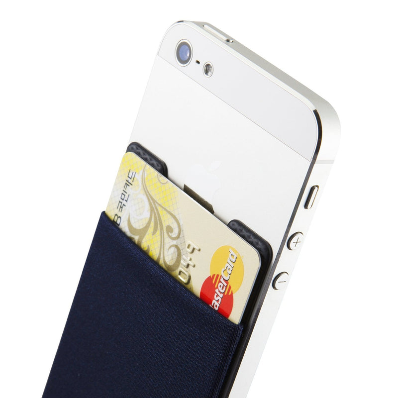 Sinjimoru Card Holder, Stick-on Wallet Functioning as iPhone Wallet Case, iPhone case with a Card Holder, Credit Card Wallet, Card Case and Money Clip. for Android, Too. Sinji Pouch Basic 2 Navy