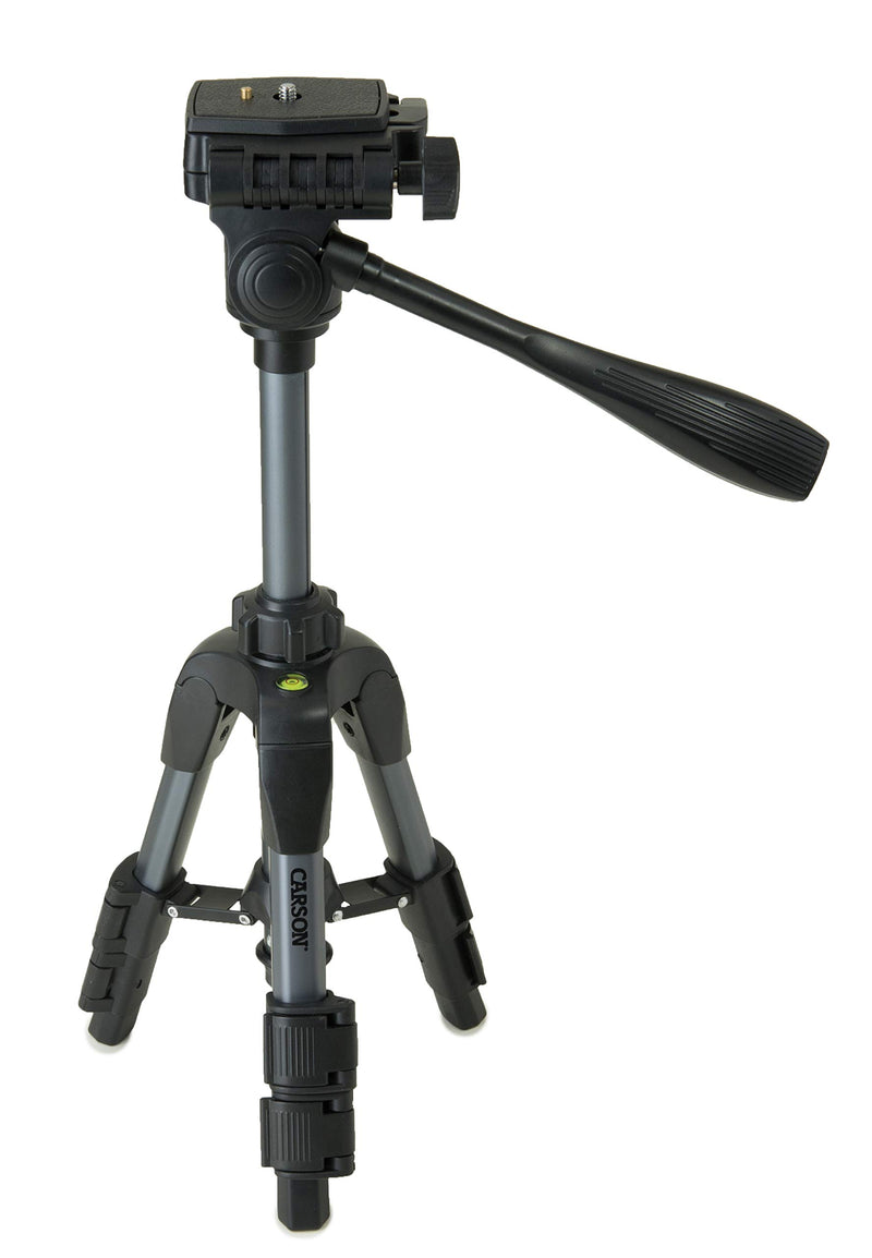 Carson The Rock Series 3-Way Fluid Panhead Aluminum Lightweight Tripods or Monopod with Carrying Case for Camera, Binoculars, Monocular, Scopes and More 20.8'' Tabletop Tripod (TR-100)