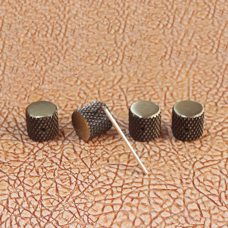 Alnicov Electronic Guitar Control Knobs Bronze Metal Volume Tone Control Dome Knobs for Guitar Bass Parts 4Pcs