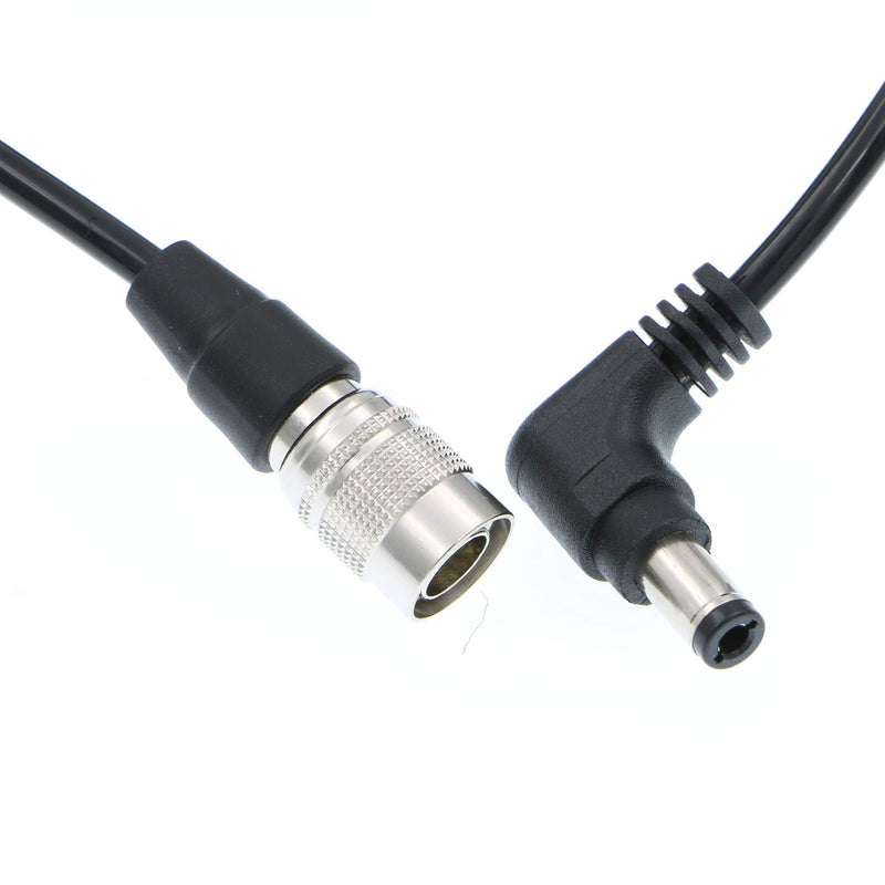 Alvin's Cables Hirose 4 Pin Male to Right Angle DC Jack Power Cable for Sound Devices 633/644/688 Zoom F8 Blackmagic Cinema Camera 4K Coiled Cable 1