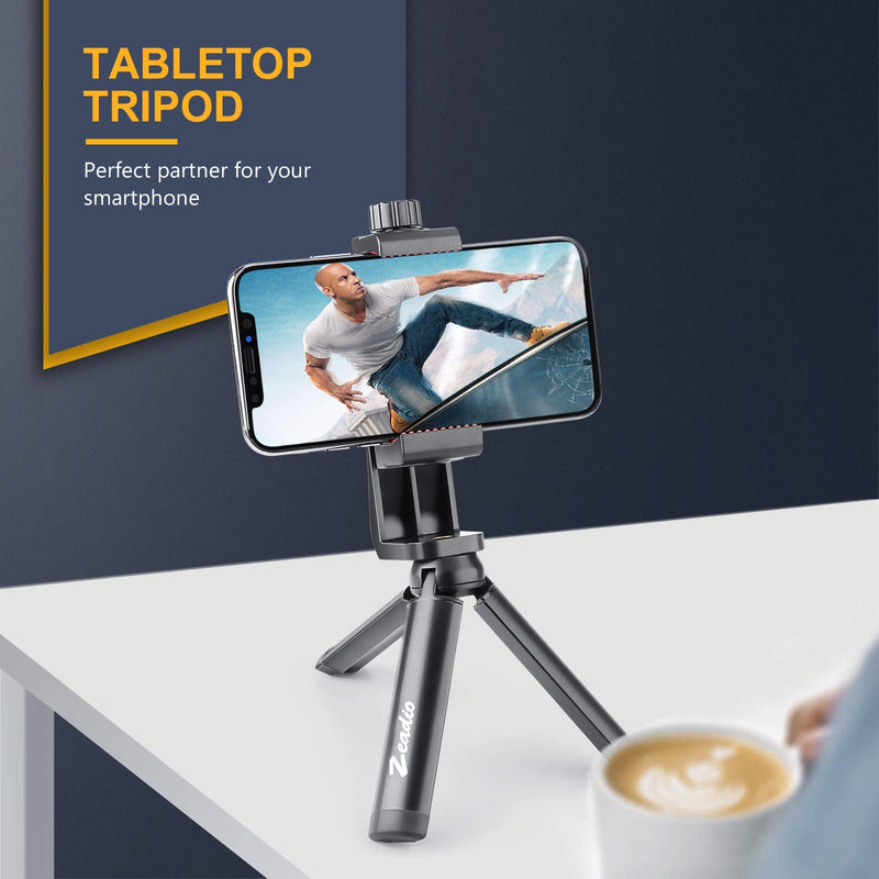 Zeadio Metal Mini Tripod, Desktop Tabletop Stand Compact Tripod for Smooth 4, Osmo Mobile, Vimble 2, Gimbal Handle Grip Stabilizer and All Cameras