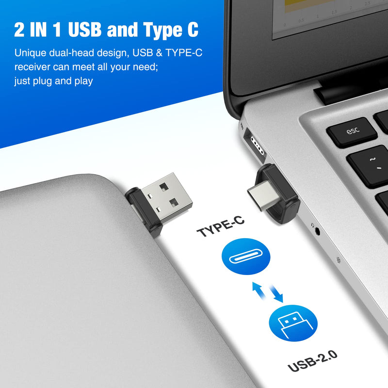 [AUSTRALIA] - 2 in 1 USB Type C Presentation Clicker with Laser Pointer, Wireless Presenter for PowerPoint Presentation PPT Clicker, 2.4GHz Presenter Remote Slide Advancer with Bright Red Laser Pointer X140 Red-2in1 USB C 