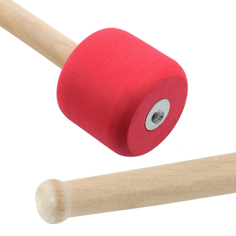 [AUSTRALIA] - Murtenze 2Pack 12.8" Bass Drum Mallet Drum Stick, Wool Felt Head Mallets Percussion Instrument Band Accessory (Red) Red 