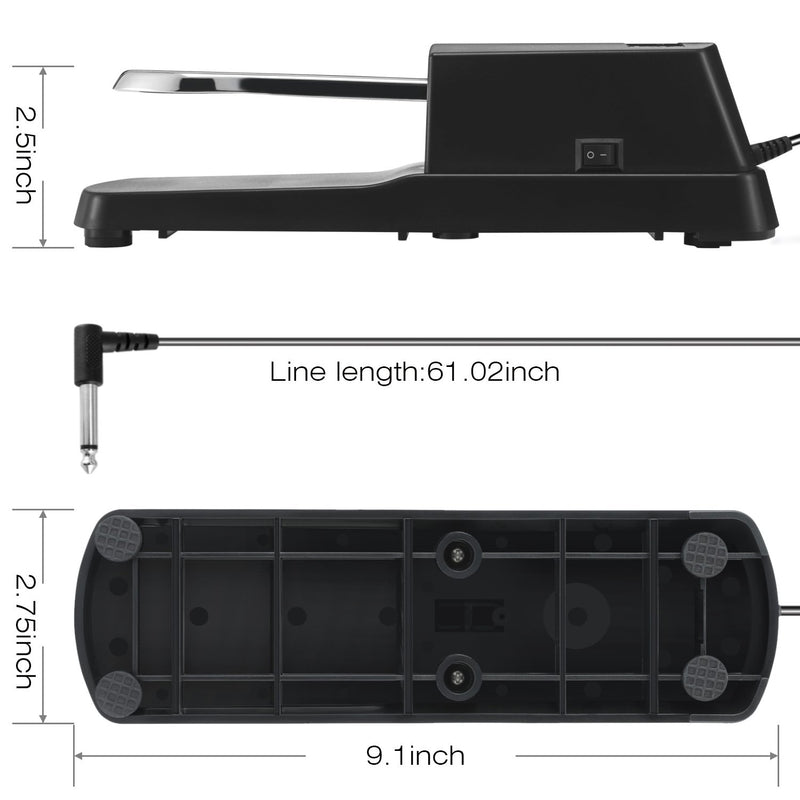 Donner DK-1 Sustain Pedal for Keyboard Digital Piano Foot Pedal