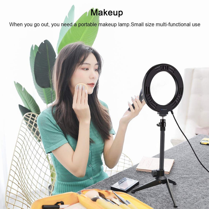 PULUZ 6.2” Dimmable LED Ring Light Kit with Tripod Stand Photography Light Kit for YouTube, Video, TikTok, Makeup, Photography with 3 Light Modes &10 Brightness Level