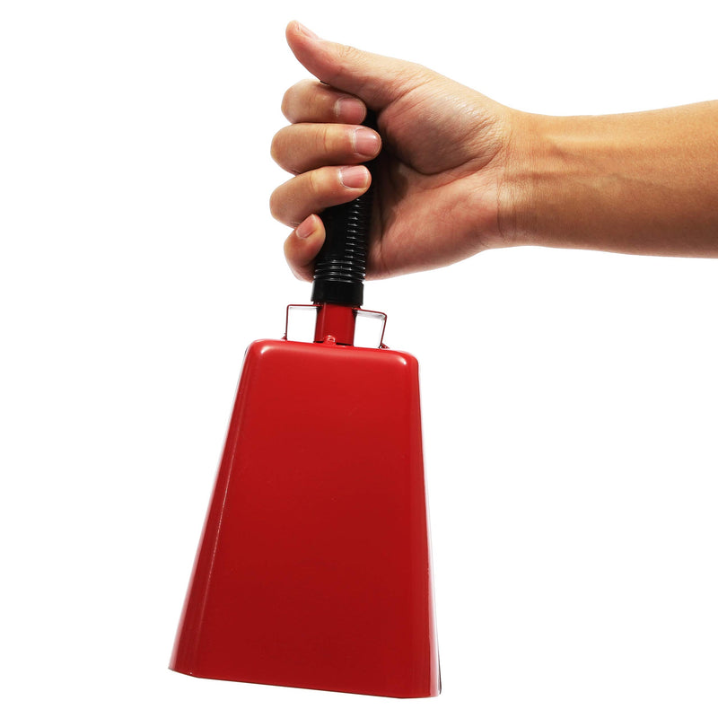 Cowbell with Handle, Red Noise Maker (11 Inches, 1 Bell)