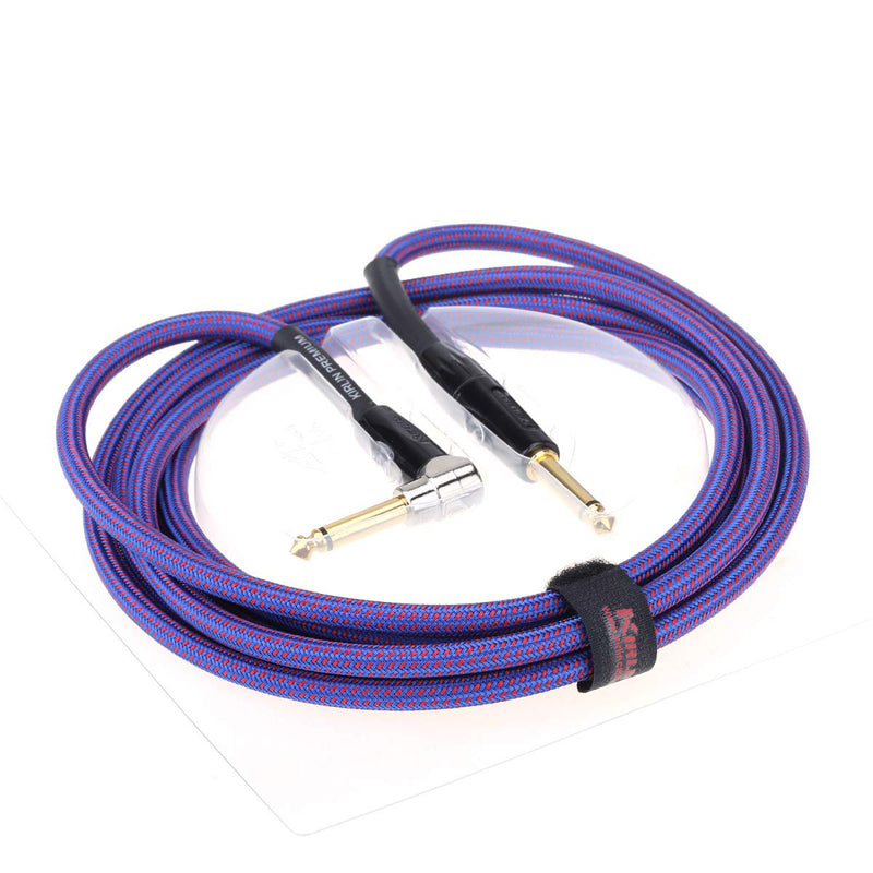 Kirlin 3m/10 Feet Straight to Right Angle 1/4-Inch Plug Premium Plus Noise-free Instrument Guitar Bass Cable, Purple