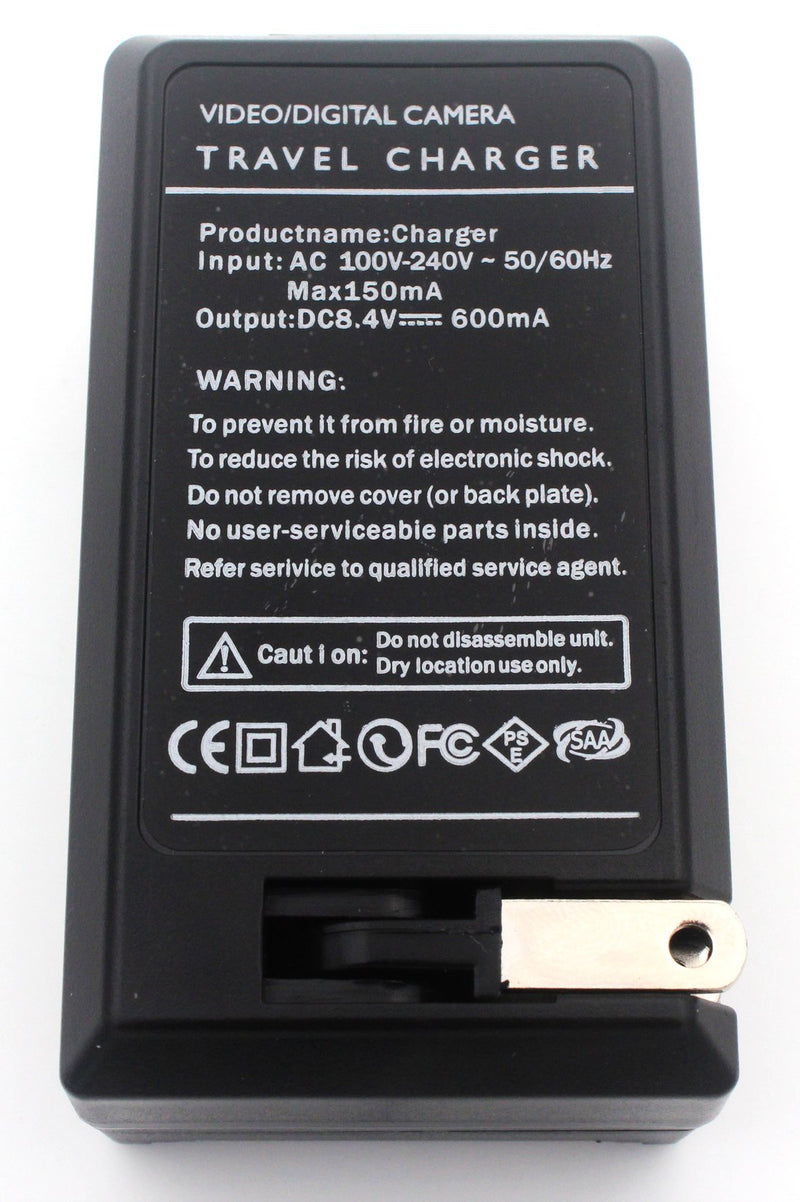 NP-FH50 Charger for Sony DCR-DVD108 DCR-DVD610 DCR-DVD105 DCR-HC21 DCR-HC52 DCR-HC38 DCR-SR45 DCR-SR47 DCR-SX85 DCR-SX45 DCR-SX44 HDR-SR11 HDR-SR12 HDR-XR160 and More with Foldable Plug Wall Charger