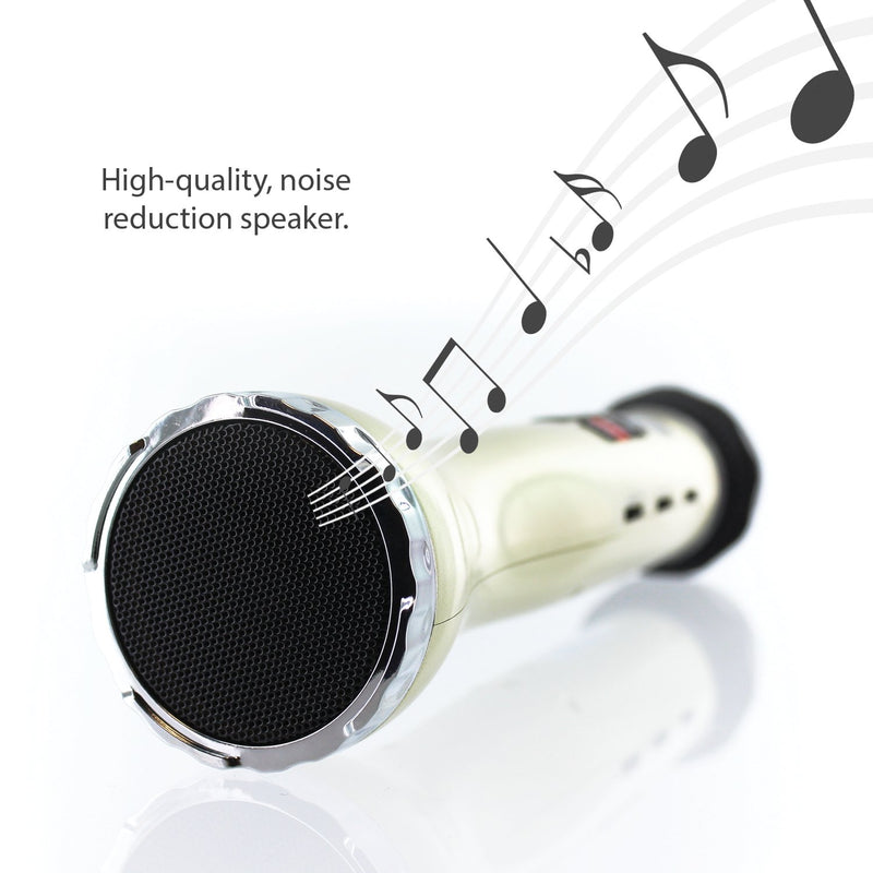 Bluetooth Karaoke Microphone: Wireless Handheld Machine for Kids with Speaker Player System. Best Portable Multipurpose Professional Vocal Mixer Mic to Sing Songs and Play Music. for Apple & Android gold