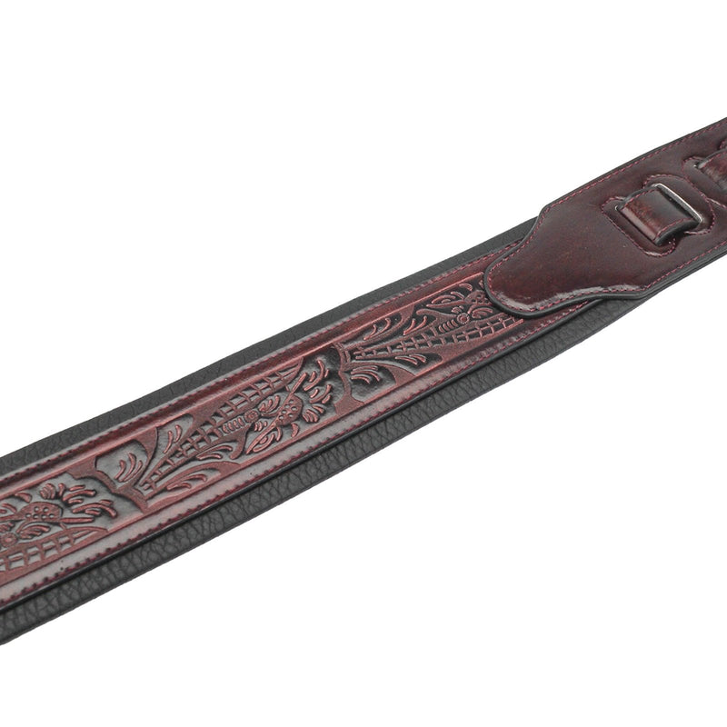 Walker & Williams GB-103 Oxblood Brown Padded Strap Live Oak Pattern