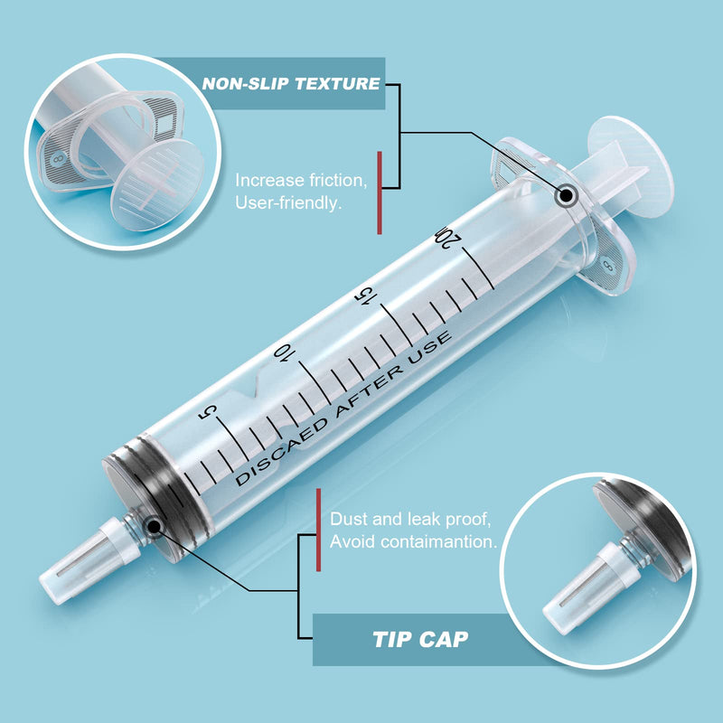 [AUSTRALIA] - 3Pack 100ML Large Syringe and 2Pack 20ML Plastic Syringes with Tip Adapter&Soft Tube, Sterile Individually Wrap Measurement and Dispensing Syringe Tools for Science Labs,Feeding Pets (100ml, 3) 1.0 