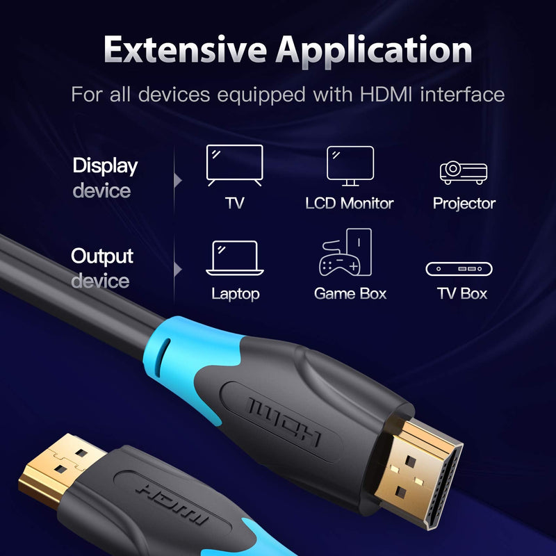 4K HDMI to HDMI Cable 10FT, VENTION 18Gbps High Speed HDMI 2.0 Cord, 4K@60Hz, Ultra HD, 2K, 1080P, 3D, ARC, Compatible for Monitor UHD TV PC PS5 PS4 10FT/3M PVC