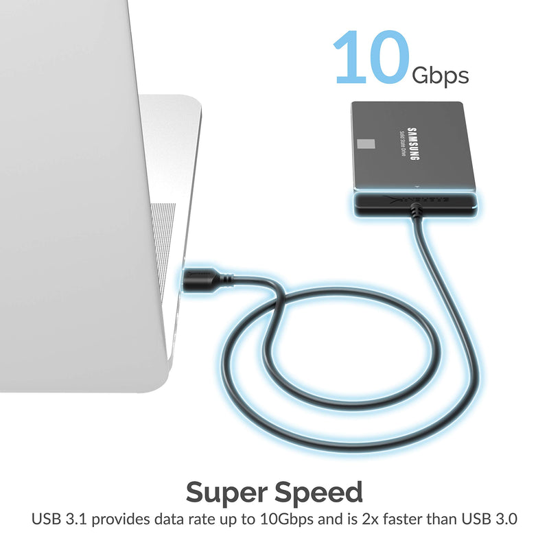 [AUSTRALIA] - SABRENT USB 3.1 (Type-A) to SSD / 2.5-Inch SATA Hard Drive Adapter [Optimized for SSD, Support UASP SATA III] (EC-SS31) USB 3.0 