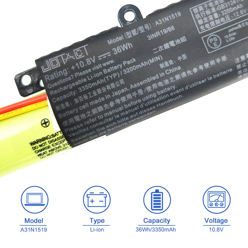 JOTACT A31N1519（10.8V 36Wh/3350mAh 3-Cell） Laptop Battery Compatible with Asus X540 X540LA X540LA-1A X540LJ X540LJ-1A X540SA X540SA-1A X540SC X540YA X540S X540L R540SA R540L Series Notebook 3ICR19/66