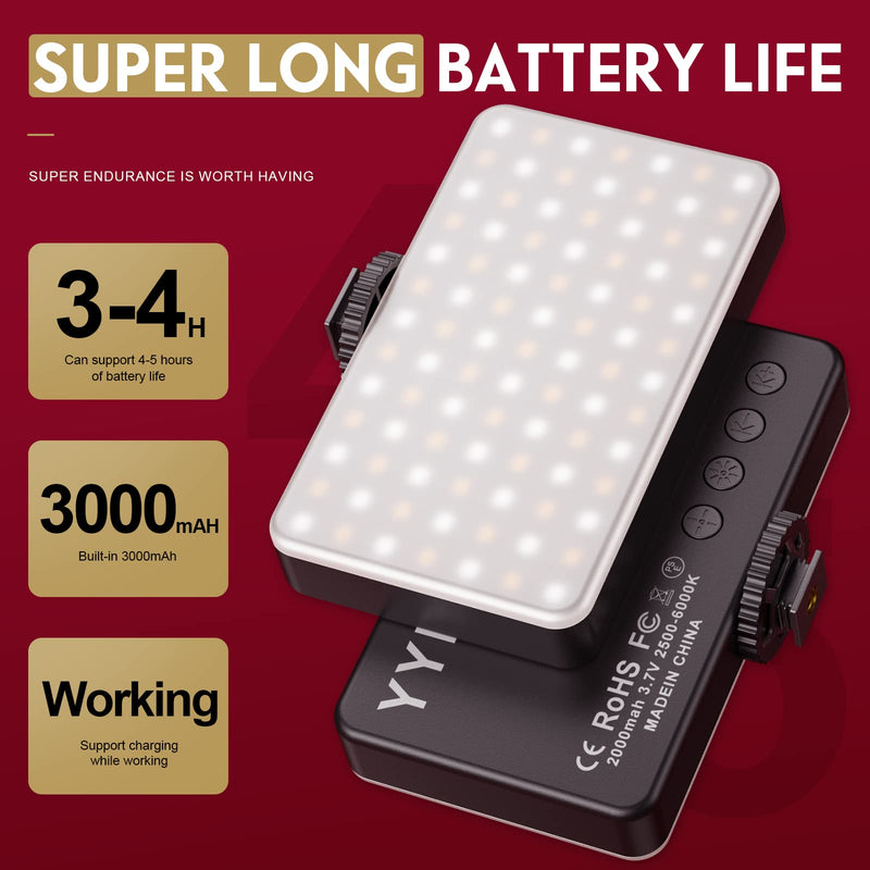 LED Selfie Light for Phone, High Power 120 LED 3000mAh Rechargeable CRI 95+, 3 Light Modes, Portable Clip on Light for Phone/Tablet/Laptop, Zoom Call TikTok Video Fill Light Matt Black