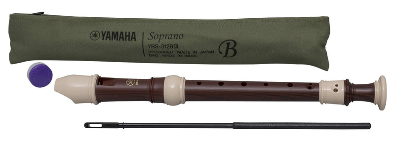 Yamaha YRS-312B Soprano Recorder, simulated Rosewood finish, Key of C