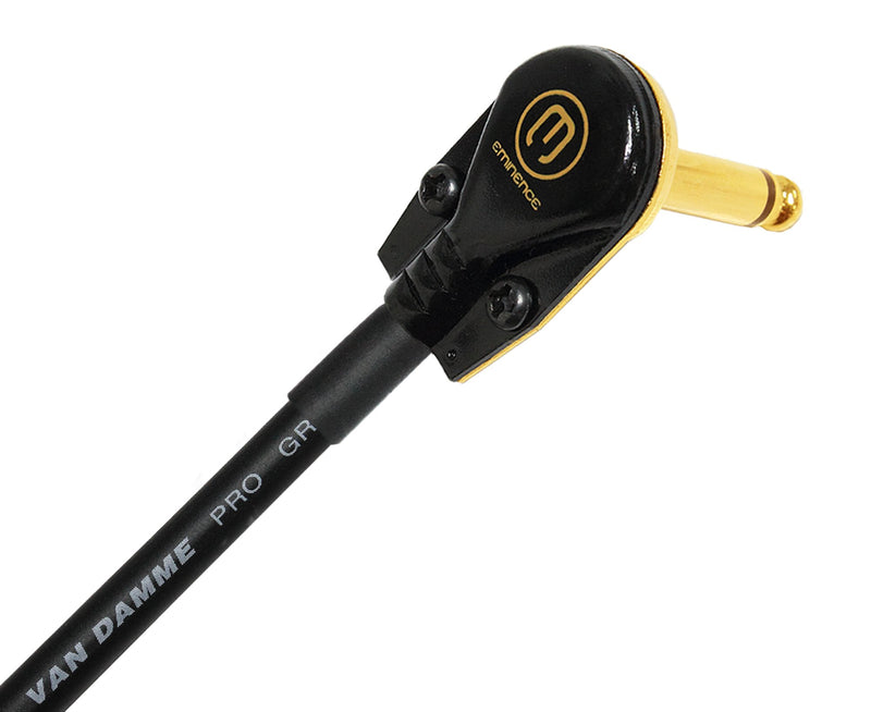 3 Units - Van Damme Pro Grade Classic XKE - 30 Inch (76 cm) – Premium, Ultra-Flexible Multi -Shielded Guitar Bass Effects Instrument, Patch Cable - with Premium Gold Plated, Low-Profile, Right Angled Pancake type TS (6.35mm) Connectors