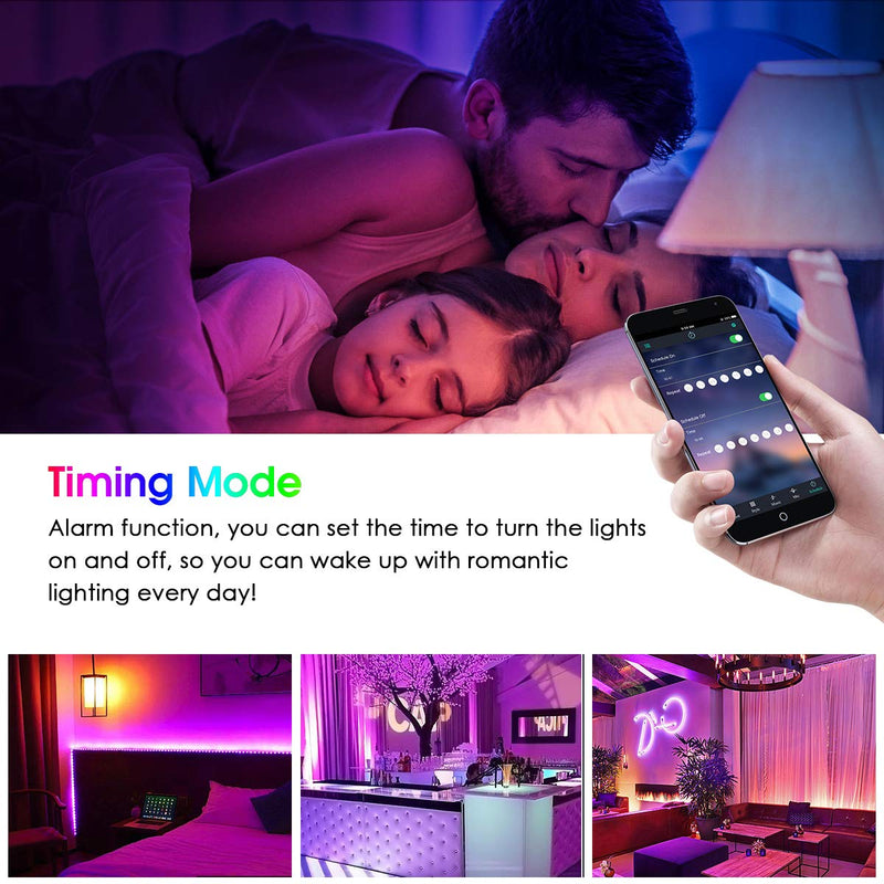 [AUSTRALIA] - LED Strip Lights, KeShi 32.8ft RGB 300 LEDs SMD5050 Flexible Tape Light, IP65 Waterproof Music Sync Color Changing Rope Lights, IR Remote Control + Bluetooth APP Control for Home Party Decoration 
