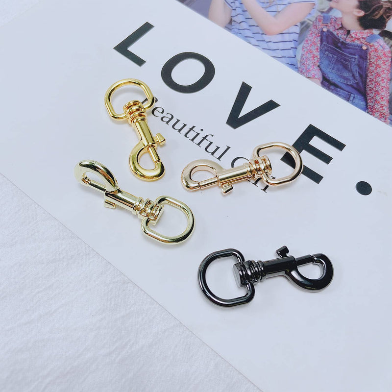 willikiva 10 Pcs 5/8" Steel Swivel Clasps Hooks Bolt Snap Hook Multipurpose Pet Leash Flag Pole Key Chain Clothlines(Gold-2) Gold-2