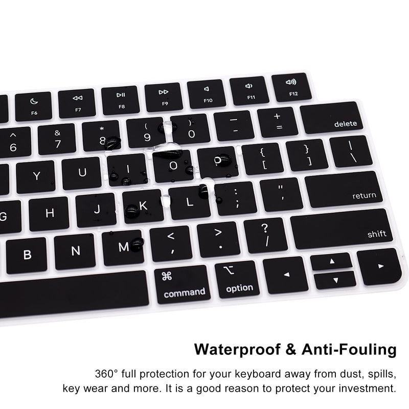 Silicone Keyboard Cover for 2021 New Model A2449 iMac Magic Keyboard with Touch ID with Numeric Keypad, Washable Dustproof Apple iMac Magic Keyboard Skins Apple Magic Keyboard Covers (Black) 1 Pack Black