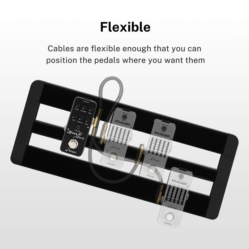 Donner Guitar Patch Cables Right Angle, 6 Inch Effect Pedal Cords 1/4 Instrument Cables for Guitar Bass Effects Pedals 6 Pack 6-pack 15 cm