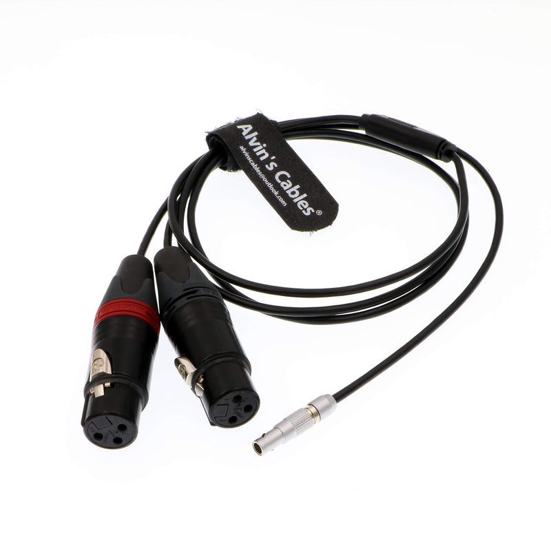Alvin's Cables Dual XLR 3 Pin Female to 5 Pin Male Audio Input Cable for Arri Alexa Mini Straight 5pin