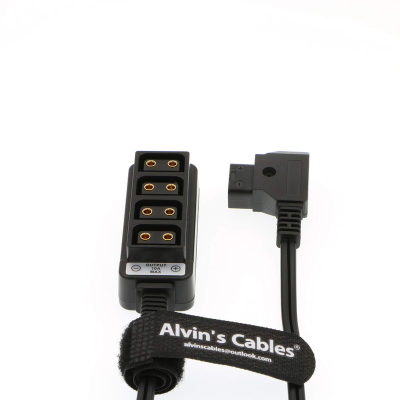 Alvin's Cables D-tap Male to 4 Port dtap Female Splitter Power Cable for ARRI RED Cameras TILTA Steadicam IDX Battery Straight Cable 1