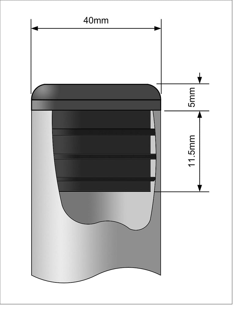 40mm Round Plastic End Cap (for Hole Size from 1 5/16 to 1 1/2, 33-38mm, Including 1 3/8 inches), Furniture Finishing Plug (Black, 8pcs) 40mm Black 8