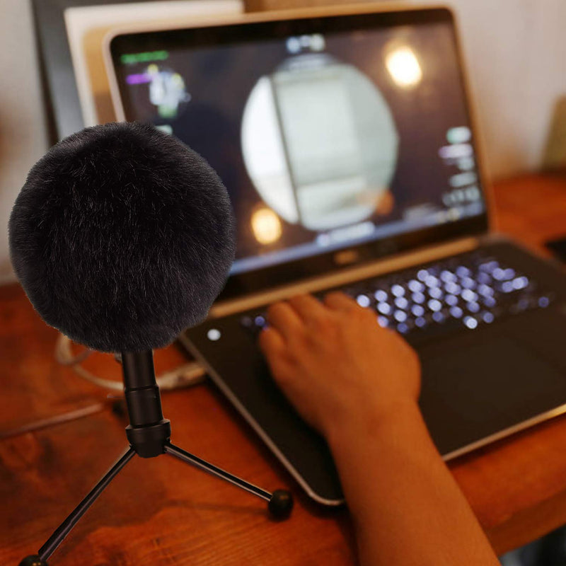 [AUSTRALIA] - Blue Snowball Furry Windscreen Cover Muff - Professional Snowball ICE Mic Foam Wind Cover Windshield Pop Filter for Recordings, Broadcasting, Singing by Sunmon （Black） Fur black 