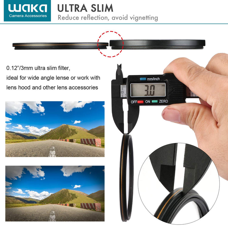 [AUSTRALIA] - waka 58mm MC UV Filter - Ultra Slim 16 Layers Multi Coated Ultraviolet Protection Lens Filter for Canon Nikon Sony DSLR Camera Lens 