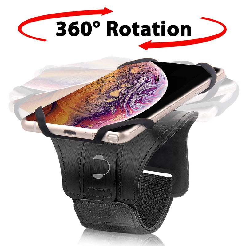 TRIBE Running Phone Holder Sports Armband. iPhone Cellphone Arm Band for Women & Men. 360° Rotation & Detachable. Runners, Jogging, Exercise, Walking & Workouts. Cell Bands for iPhones, Galaxy & More! Black UNIVERSAL