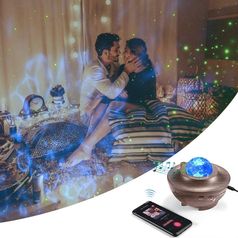 [AUSTRALIA] - Galaxy Projector, LED Night Light Star Projector for Ceiling for Adults Gifts Ocean Wave Projector for Bedroom Music Projector with Bluetooth Music Speaker Remote Control Relaxation Ambiance 
