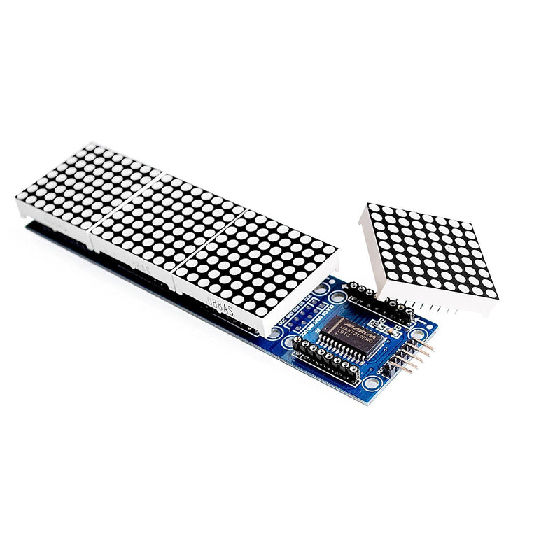 HiLetgo MAX7219 Dot Matrix Module for Arduino Microcontroller 4 in 1 Display with 5pin Line