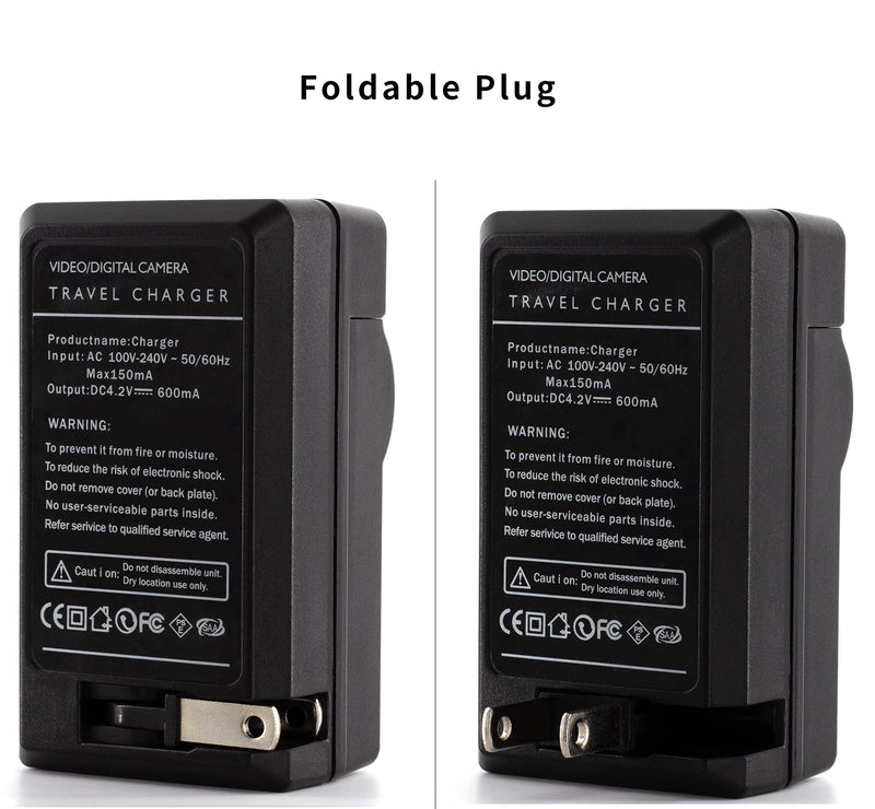 NB-6L Charger for PowerShot SX530 HS, SX610 HS, SX710 HS, SD1200 is, SD1300 is, S120 IXY 10S IXY 30S and More with Foldable Plug Wall Charger