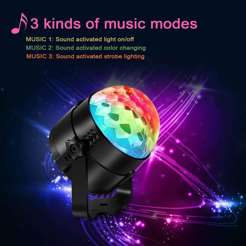 Gearmatte Disco Lights Ball for Kids birthday Party Rotating Pub Outdoor Bedroom 2 Pack