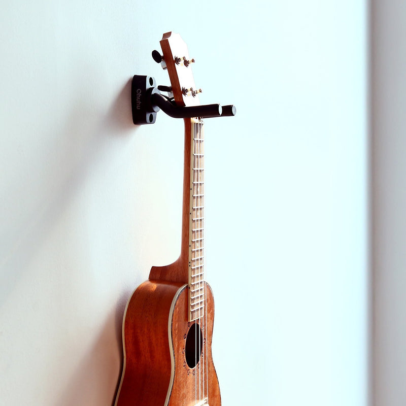 Ohuhu Guitar Hanger 2-Pack Hook Wall Mount Guitar Stand Keeper Holder For Acoustic Electric Guitars Black